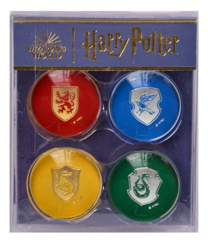 Set 4 Imanes Redondos Harry Potter Maw Mooving Casas Hogwart