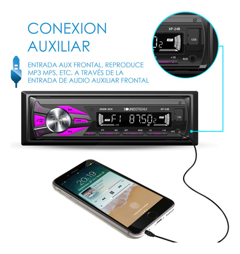 Soundstream Vm Xp-24b Autoestéreo Para Auto Con Usb Y Bluetooth