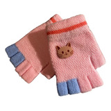 Guantes Lana Invierno Niña Elasticado Diseño Gatita Kitty 