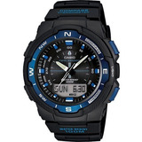 Reloj Casio Digital Twin Sensor Sgw500h-2bv Original Color De La Correa Negro Color Del Bisel Azul Color Del Fondo Negro