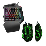 Kit Gamer Teclado Uma Mão Fy Mouse X9 Rgb Led Semi Mecânico