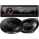 Combo Estereo Pioneer 215 Bluetooth + Parlantes 6x9 90w Rms