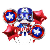 Set 5 Globos De Capitan América / Avengers - Cumpleaños 