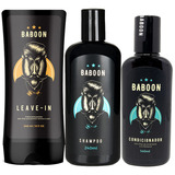Kit Creme Leave-in, Shampoo E Condicionador Cabelos Baboon 