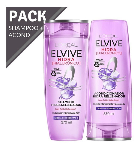 Pack Elvive Ácido Hialurónico Shampoo + Acondicionador