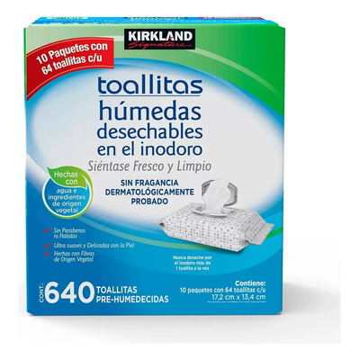 Toallitas Humedas Desechables En El Inodoro Kirkland 640 Piezas | MercadoLibre