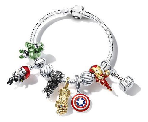 Pulsera Charms De-avengers Dijes Marvels Compatibles Unisex