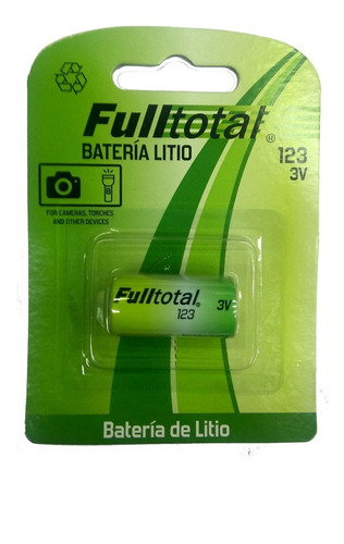Pila Cr123a Full Total Litio 3v P/ Sensores, Alarmas, Camara