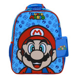 Mochila Chenson Kinder Preescolar Mario Bros Flep Mb66130-9