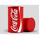 Tambor Decorativo Coca Cola / Tonel / Barril Decoração 200l