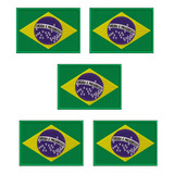 5 Patchs Sublimado Bandeira Brasil 8,0x5,5 Bordado Original