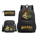3 Piezas Juego De Mochila De Estudiante De Harry Potter