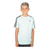 Camiseta adidas 3 Stripes Essential Juvenil Azul Turquesa