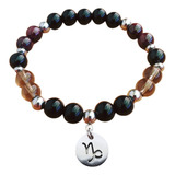 Pulsera Acero Signo Capricornio Piedras Naturales Legítimas