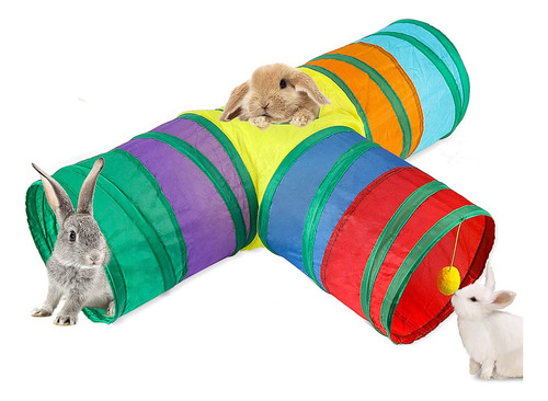 A Túneles Y Tubos Plegables De 3 Direcciones For Conejos A