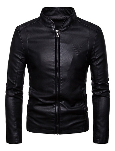 Chaqueta De Cuero Punk De Cuello Alto For Hombre