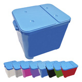 Container Porta Ração Canister Tampa Azul Plástico 15 Kg