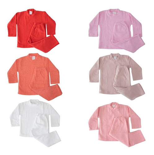 Frio Pijama Infantil Rosa Soft Calça + Blusa 1 2 3 4 Anos