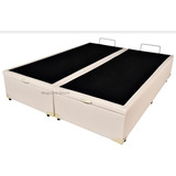 Cama Box Baú Queen + Colchão Sankonfort Le Griff Molas Cor Corino Bege