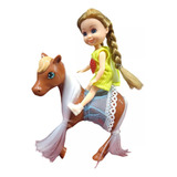 Muñeca Articulada Con Caballo Pony Con Pelo Largo Accesorios