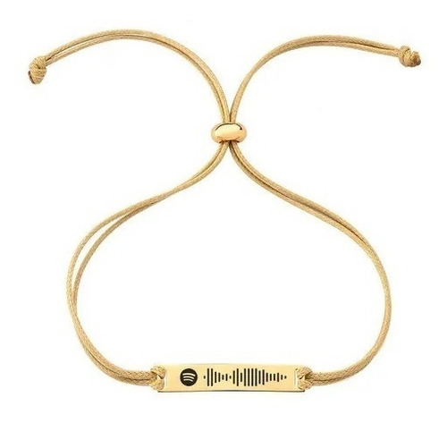 Pulseira Nude Com Spotify Code Personalizado Banhado A Ouro