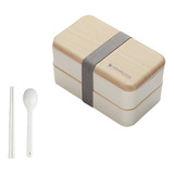 Caja Japonesa De Madera O Microondas Bento Box De 2 Capas