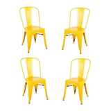 Bleu Muebles Set De 4 Sillas Tipo Tolix Acero Color Amarillo Na Na