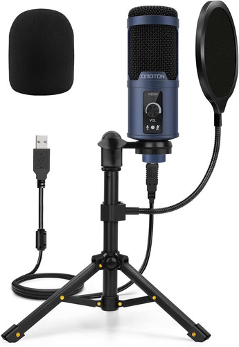 Kit Omoton Microfone Condensador Podcast + Acessorios