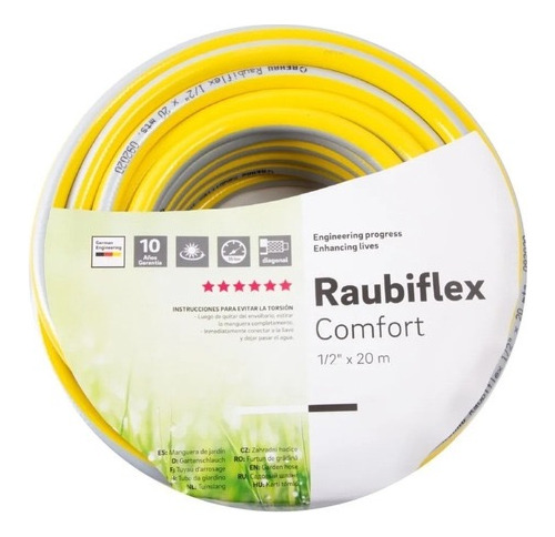 Manguera Mallada Premium Raubiflex Amarilla 1/2 X 20mt Rehau