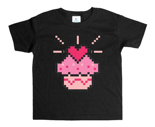 Remera Negra Adultos Pixel R57