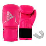 Luva De Boxe Speed 50 Pink E Prata + Protetor Bucal