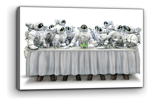 Cuadro Moderno Canvas Santa Cena Astronauta 80x120cm