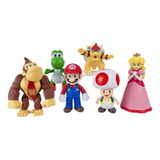 Mario Bros Kit 6 Personajes Juguetes De Coleccion 15cm