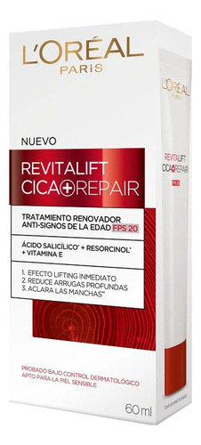 Tratamiento Revitalift Cica Repair Fps20 60ml Loreal