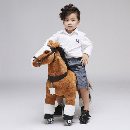 Caballo Pony Montable Ruedas  Camina  Edad Cafe 3-5