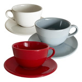 Set X4un Taza Ceramica Oxford Elegante Chica 220ml C/ Plato