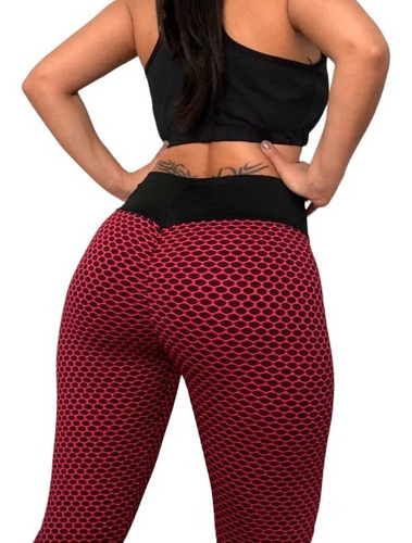 Calza Deportiva Frunce Levanta Cola Push Up Tiro Alto Mujer