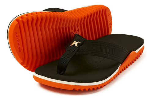 Chinelo Kenner Nk6 Pro Unissex Preto Laranja