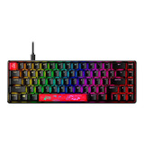 Teclado Gamer Hyperx Alloy Origins 65 Qwerty Hyperx Linear Red Inglés Us Color Negro Con Luz Rgb