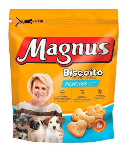 Kit 4 Biscoito Magnus Cães Filhote 200g