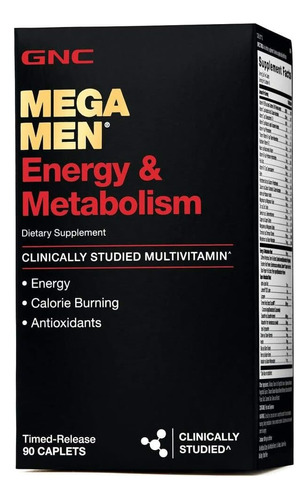 Gnc | Mega Men Energy Metabolism Multivitamin | 90 Caplets
