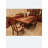 Comedor De Madera Fina De 8 Plazas Con Trinchador Y Vitrina