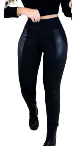 Calça Legging Montaria Flanelada Preta Tecido Premium