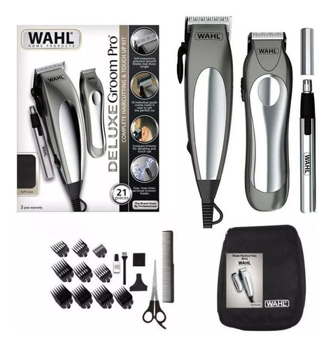 Wahl Deluxe Kit Maquina Cortar Pelo + Patillera + Nasal: 21