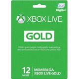 Xbox Live 12 Meses Gold Digital - Cuentas Argentinas