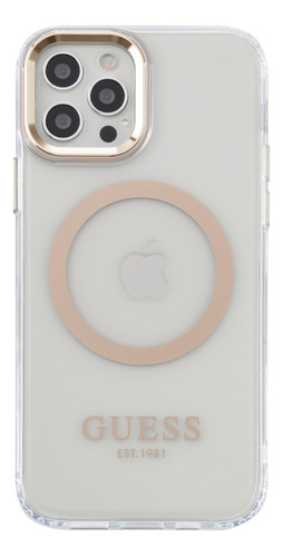 Protector Guess Outline Magsafe Oro Para iPhone 12 Pro/12