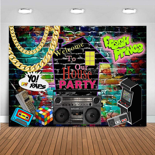 Mocsicka Hip Hop Graffiti Theme Photography Backdrops 80' Ab