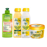 Kit Garnier Fructis Hair Food Banana Rutina Completa 1250 Gr