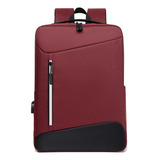 Mochila Laptop Ligero Comercial Y Trabajo Usb Integrado 15.6 Color Rojo Diseño De La Tela Oxford