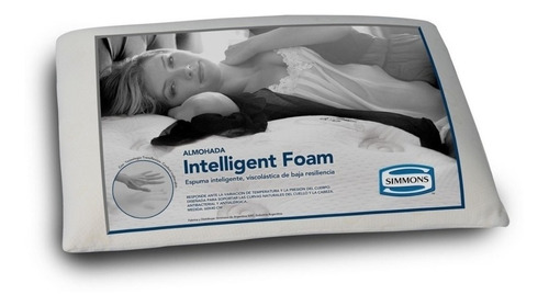Almohada Inteligente Simmons Intelligent Foam Tradicional 60cm Color Blanco Por 2 Unidades